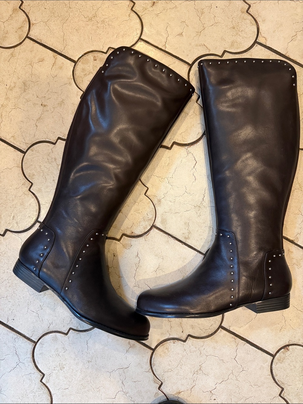 Isaac Mizrahilive brown Studded Knee-High Boots - Women's